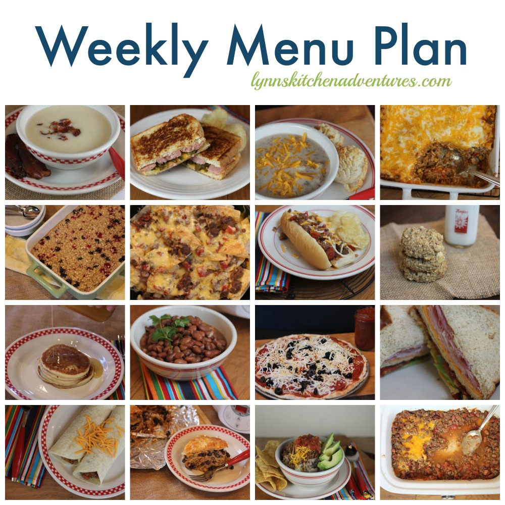 Menu Plan {Oven Fried Pork Chops, Taco Soup, Baked Oatmeal, and More