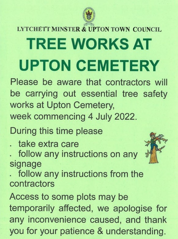 Tree Works at Upton cemetery Lytchett, Minster & Upton Town Council