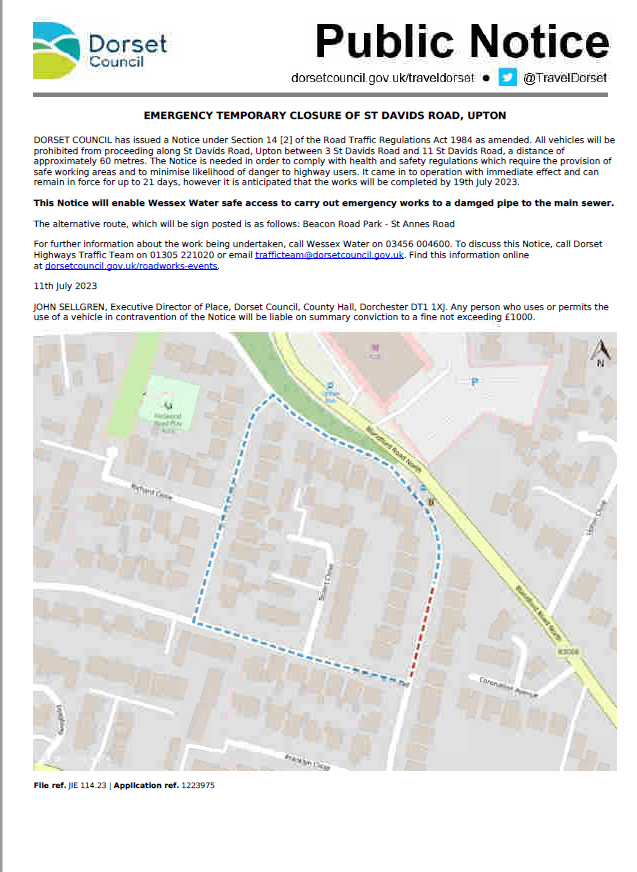 Emergency Temporary Closure Lytchett, Minster & Upton Town Council