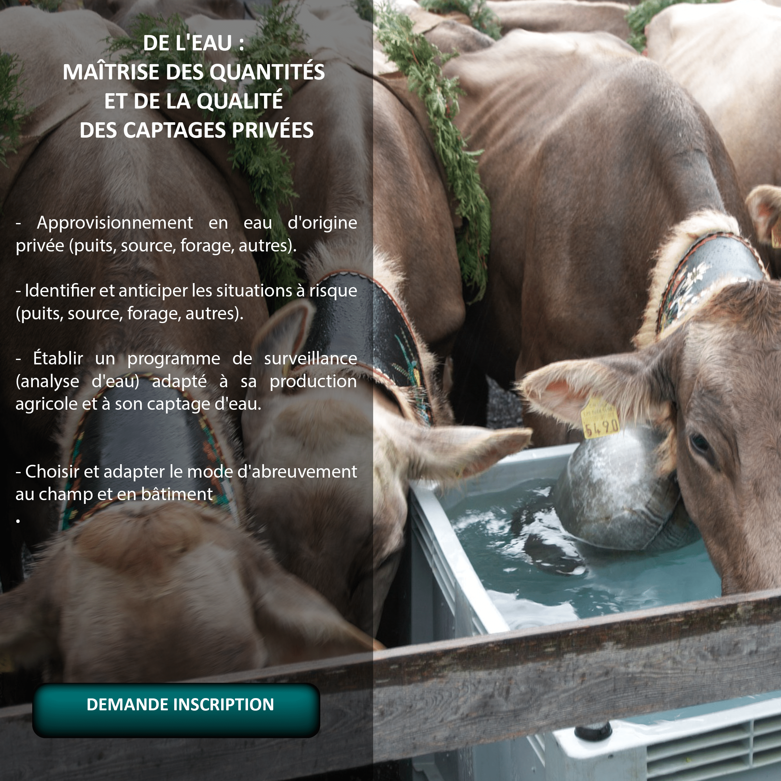 Protégé Formation de l’eau, maîtrise des quantités et de la qualité