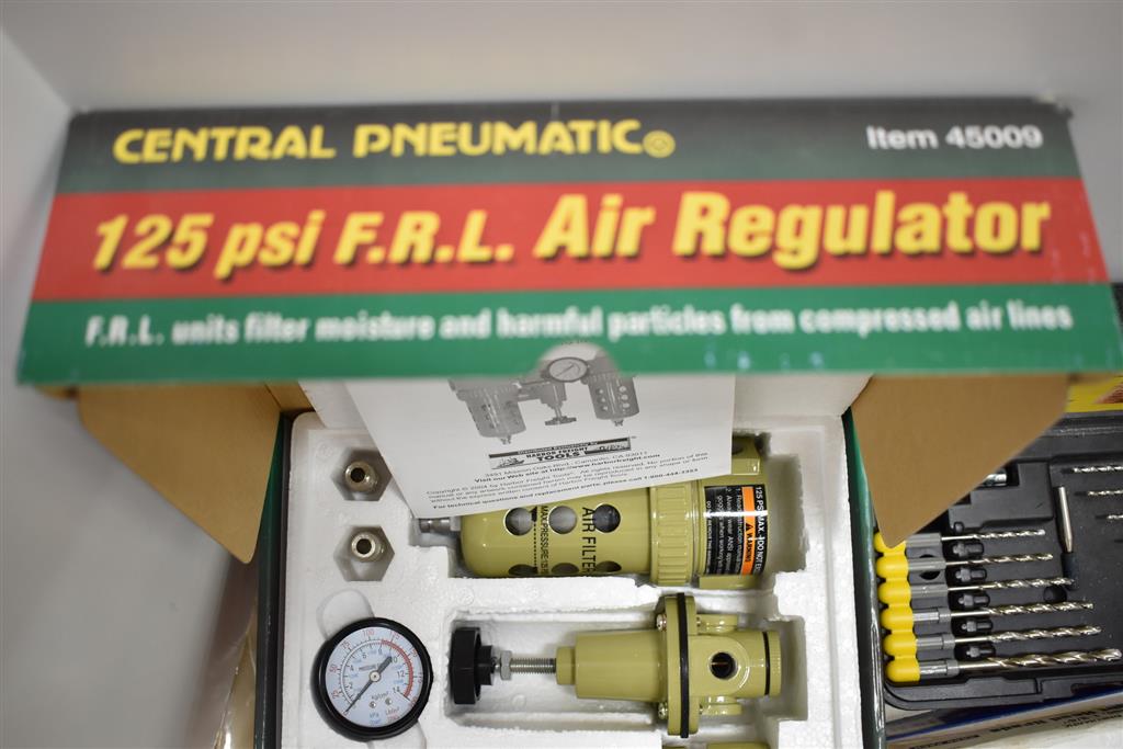 Central Pneumatic Regulator & Oiler (2) New Drill