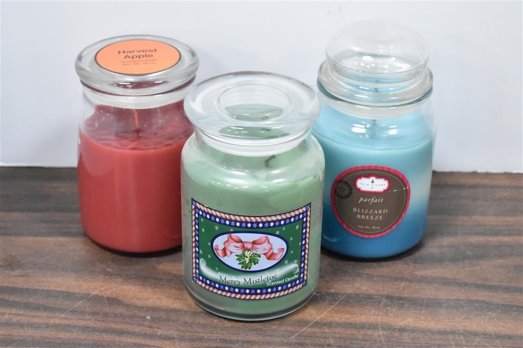 (3) Scented Candles 4"dia x 6"T Offsite Hastings H7923B