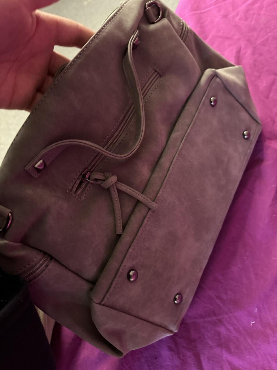 New Suede Purse Zippered Inside & Outside Pocket