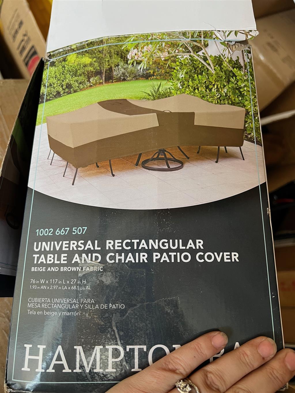 Rectangular Outdoor Patio Table with Chair Cover