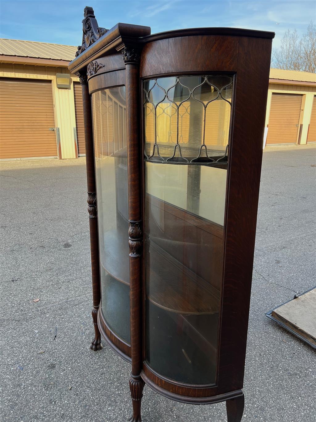 Beautiful Antique Curved Glass Front China