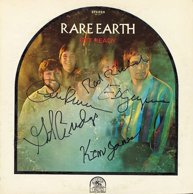 Rare Earth Band Signed Get Ready Album Artist signed collectibles and
