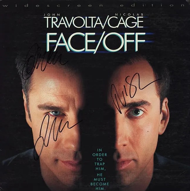 Face Off Cast Signed Movie Laserdisc Album Artist signed collectibles