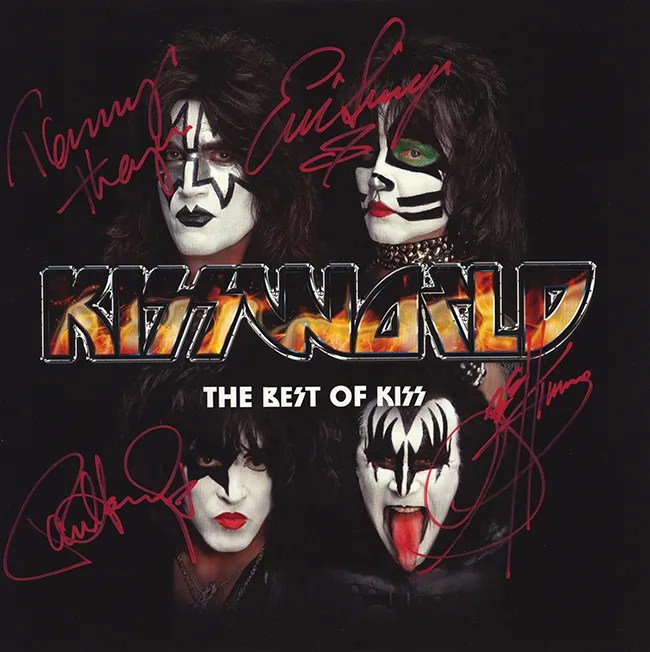 Kiss Band Signed Kiss World The Best Of Kiss Album Artist signed