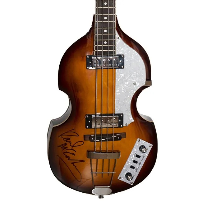 The Beatles Band Paul McCartney Signed Jackson Sunburst Violin Bass