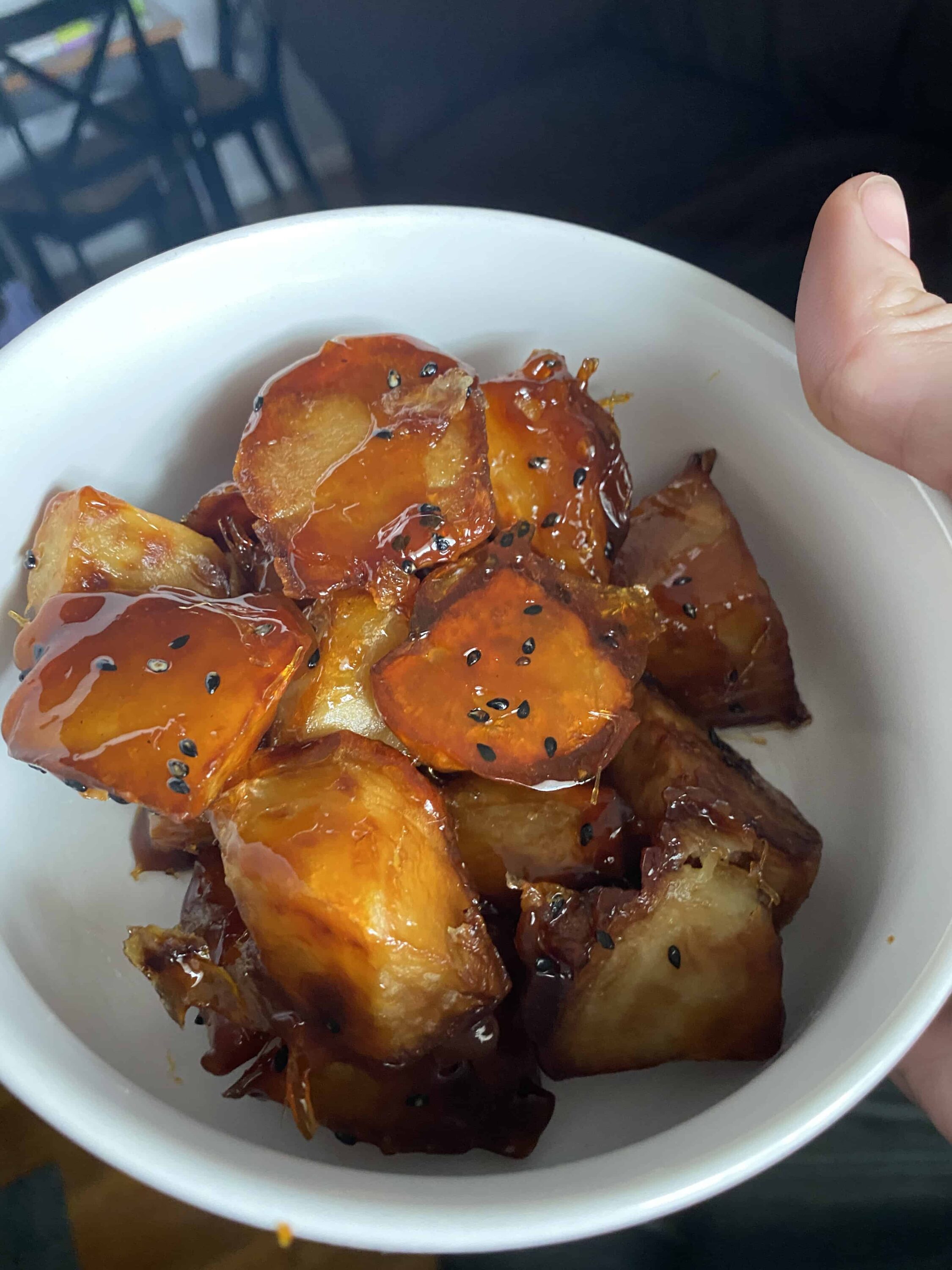 Candied sweet potato (Mattang 맛탕) recipe by Maangchi