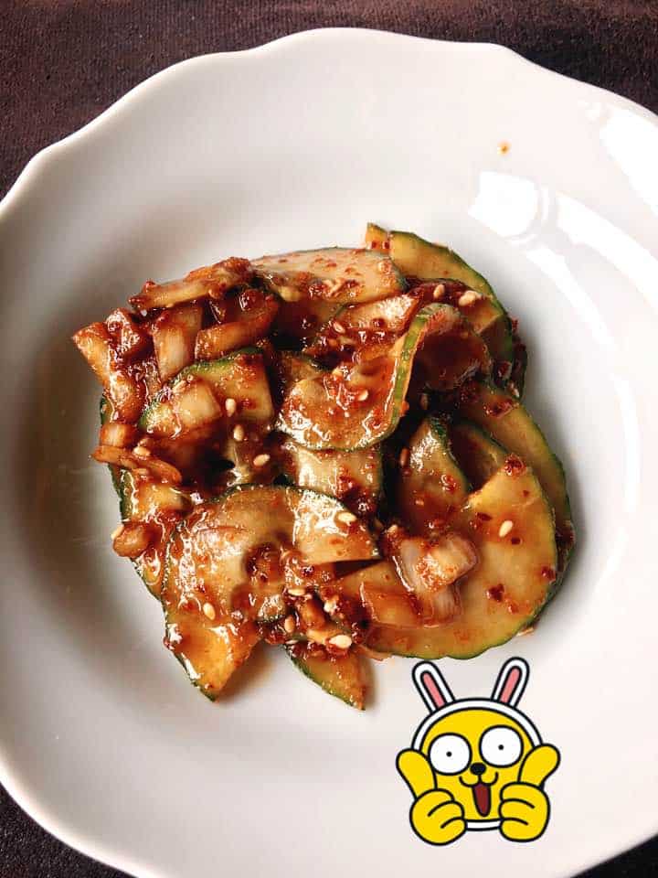 Spicy cucumber salad side dish recipe by Maangchi