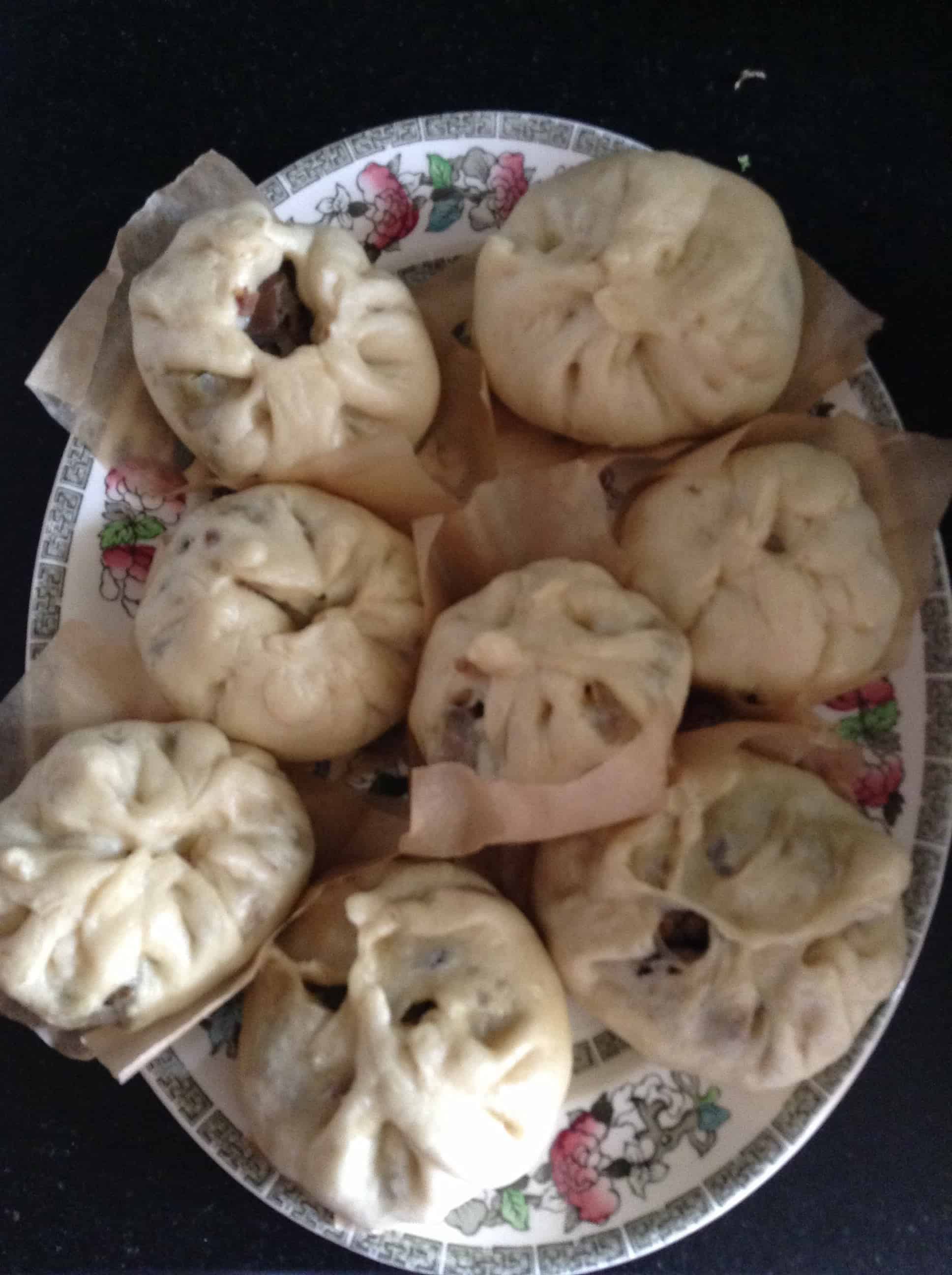 Korean food photo Steamed pork buns on