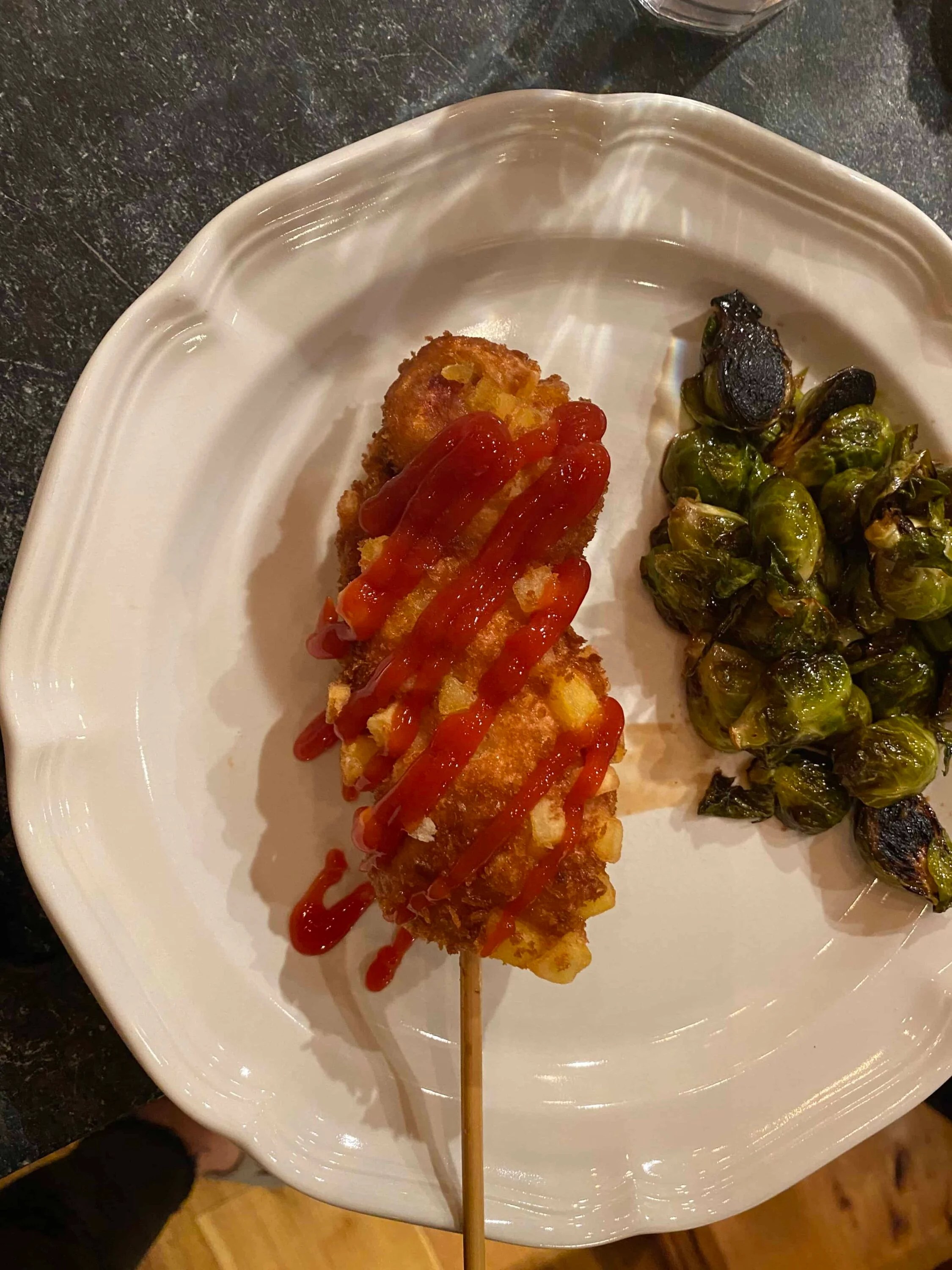 Koreanstyle french fries corn dog (Gamjahotdog 감자핫도그) recipe by Maangchi