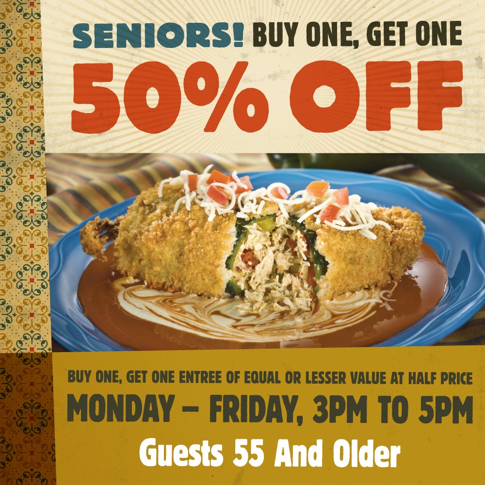 SENIORS! Buy One, Get One 50 Off! Macayo’s Mexican Restaurants