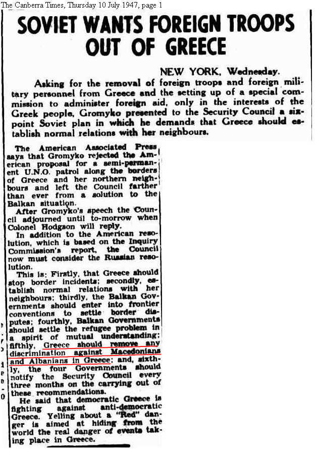 Macedonian Truth Organisation Macedonians noted in Australian newspapers, 18841949