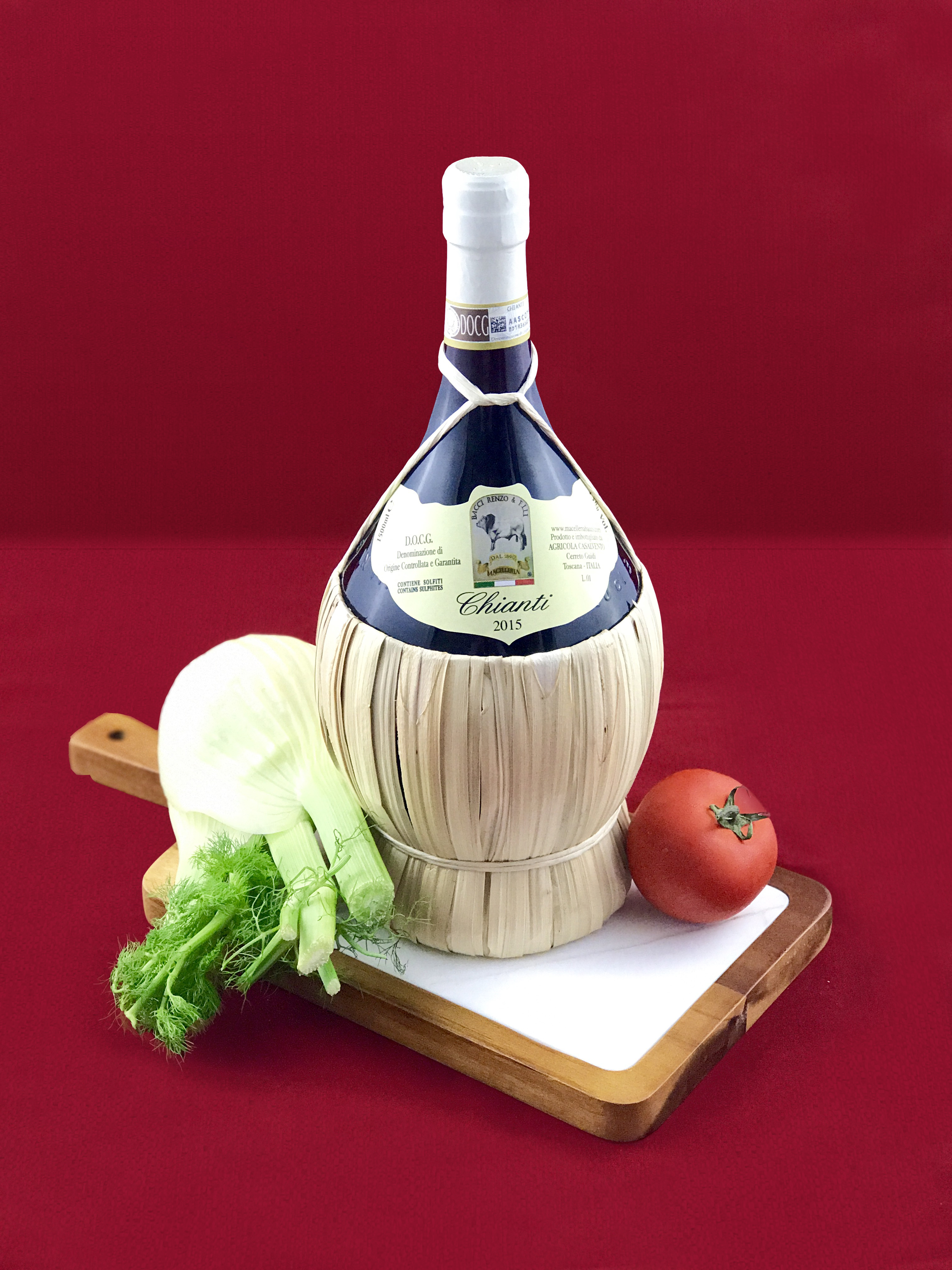 Fiasco di Vino Chianti Docg Macelleria Bacci Corriere refrigerato