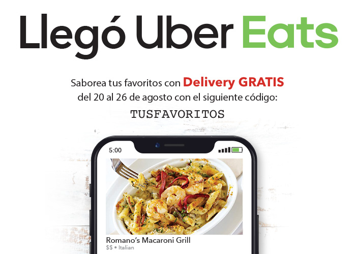 Llegó Uber Eats a Macaroni Grill Romano's Macaroni Grill