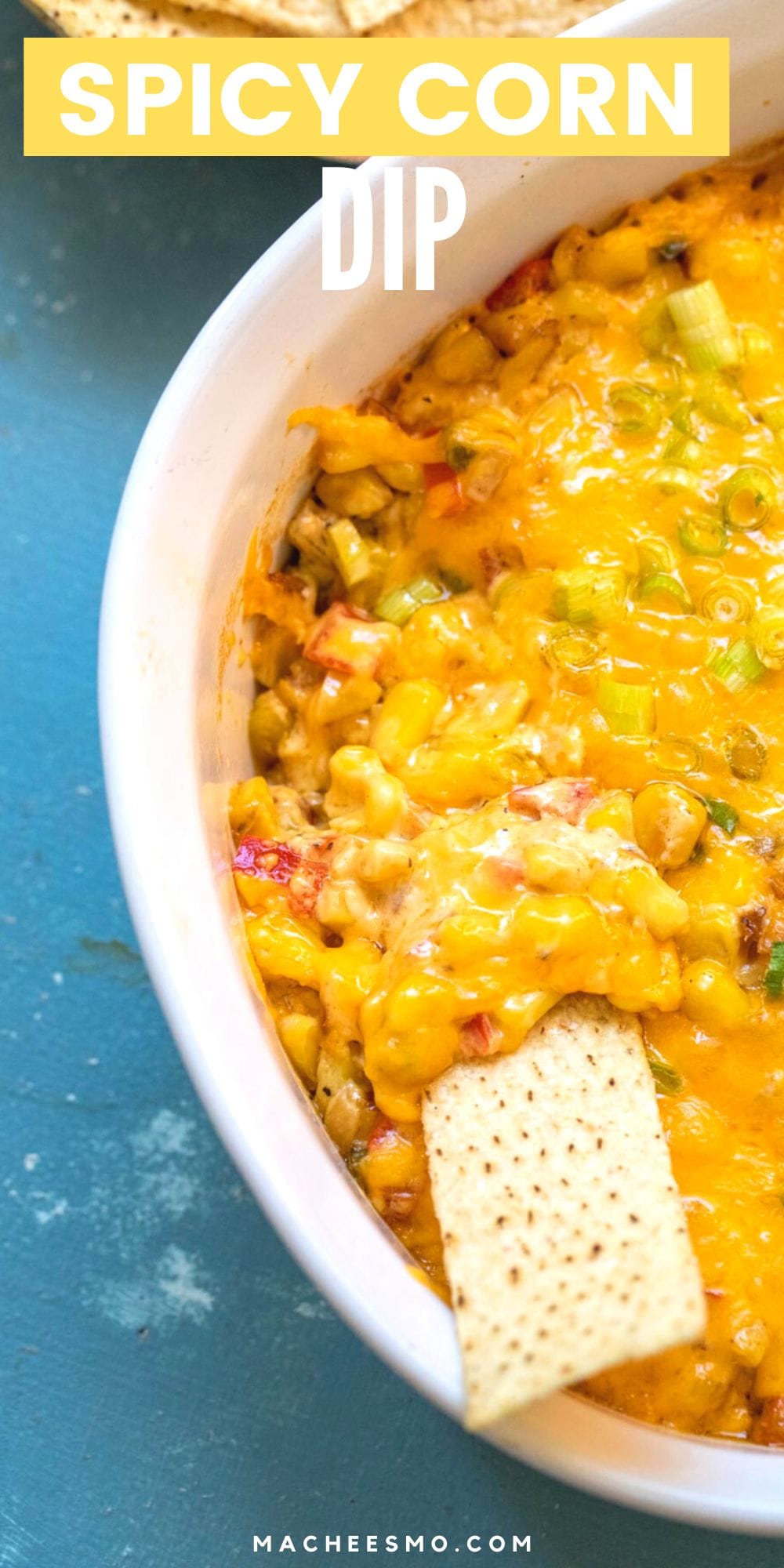 Spicy Corn Dip Recipe Baked with Jalapeños and Cheddar