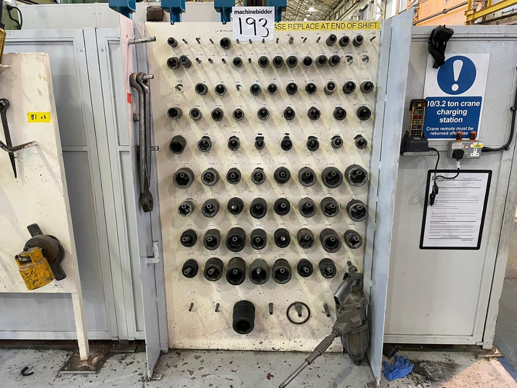 Rack with Large Impact Sockets & Air Ratchet Gun