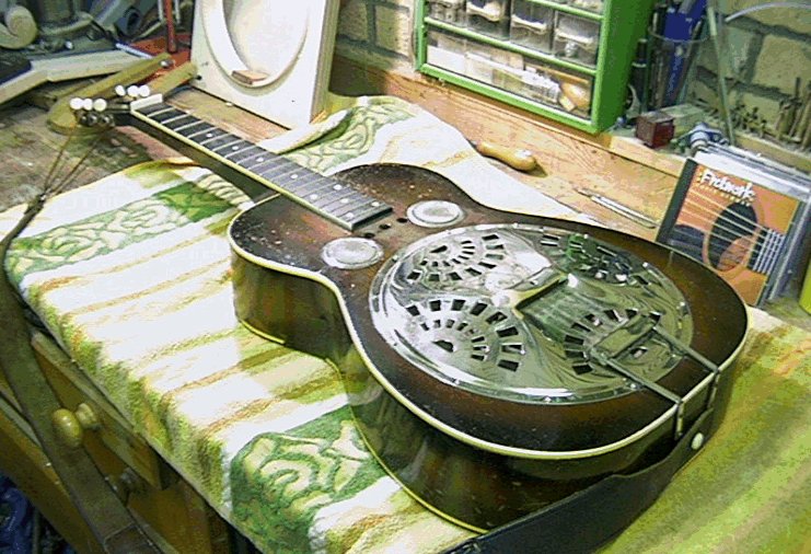 Fitting a new cone to a 1930's Dobro