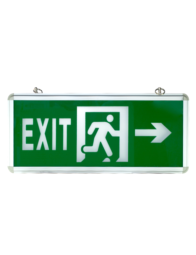 LED Emergency Exit Light Hanging Clear PMMA Boards with Green LED