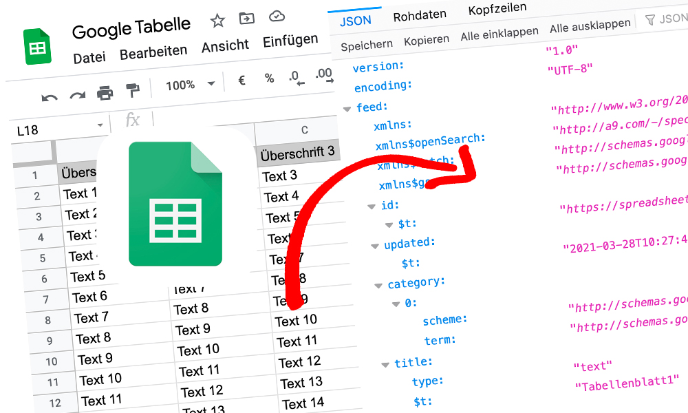 Google Spreadsheets Tabelle als JSON ausgeben machssmart.de