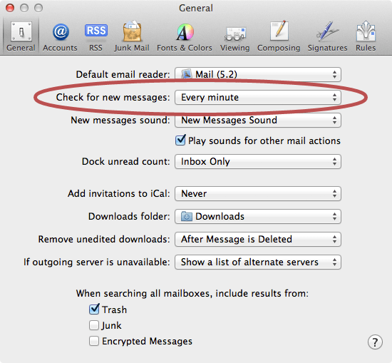 Tell Apple's Mail When to Receive Messages Macinstruct