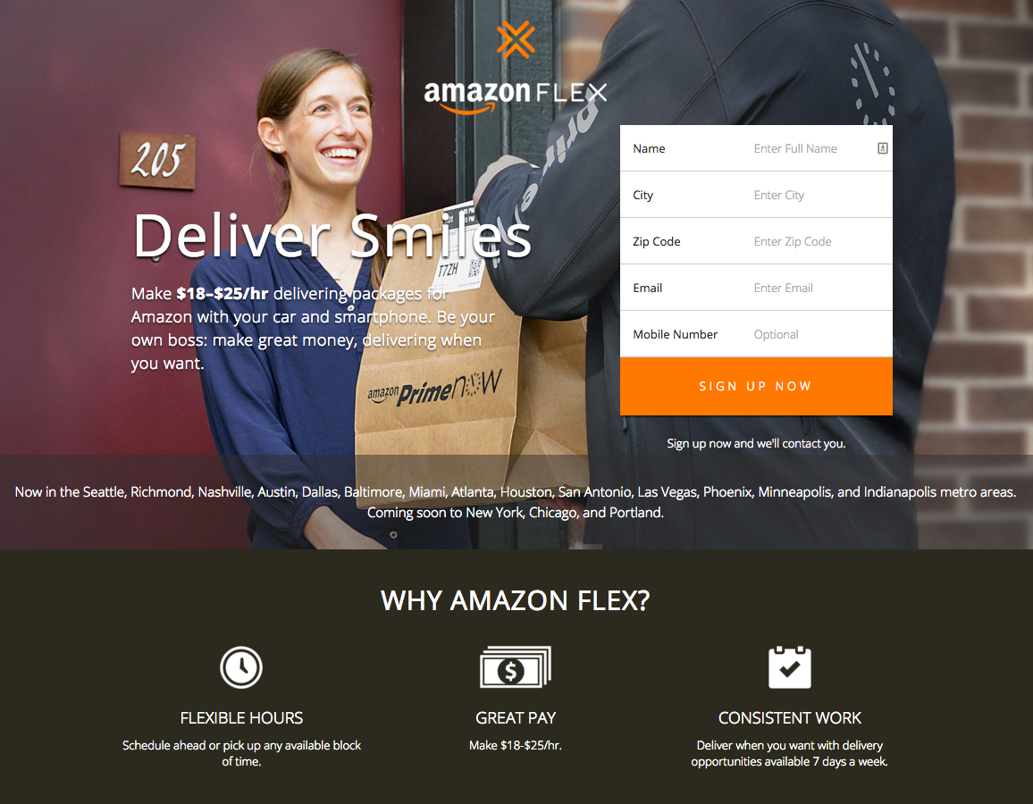 Amazon Flex si estende alle consegne standard