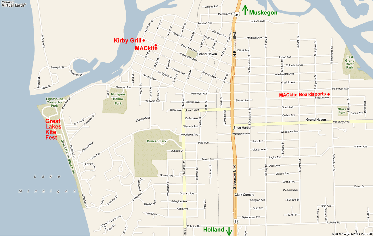 Map of Grand Haven, Michigan MACkite Where FUN Begins!