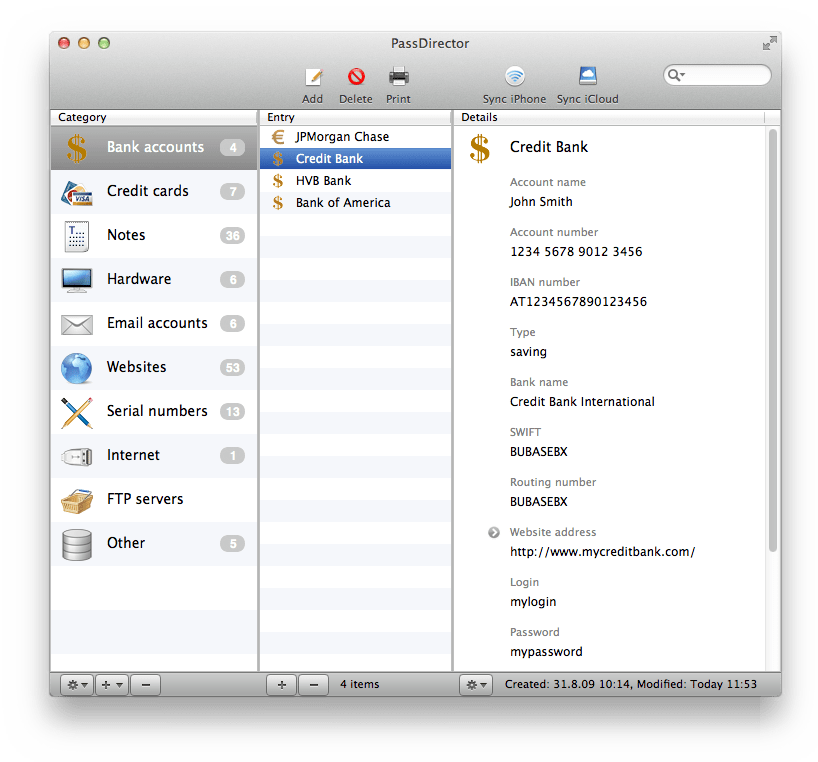 Encrypted, secure database for macOS and iPhone PassDirector