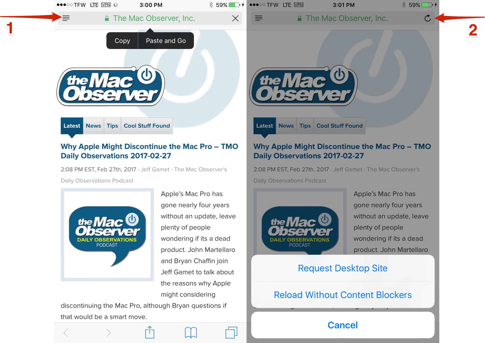 iOS Long Press Icons For Safari Shortcuts The Mac Observer