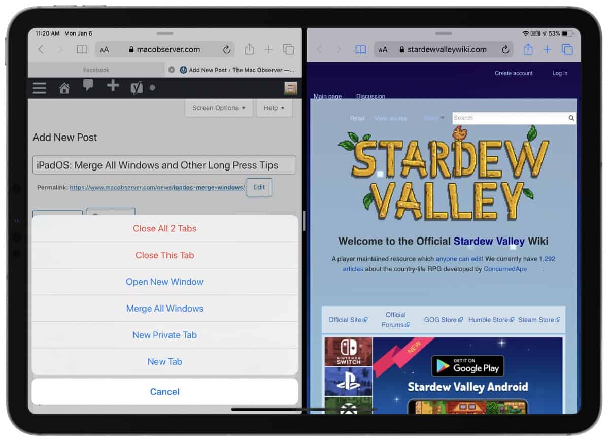 How to Merge Windows on iPad 3 Easy Steps The Mac Observer