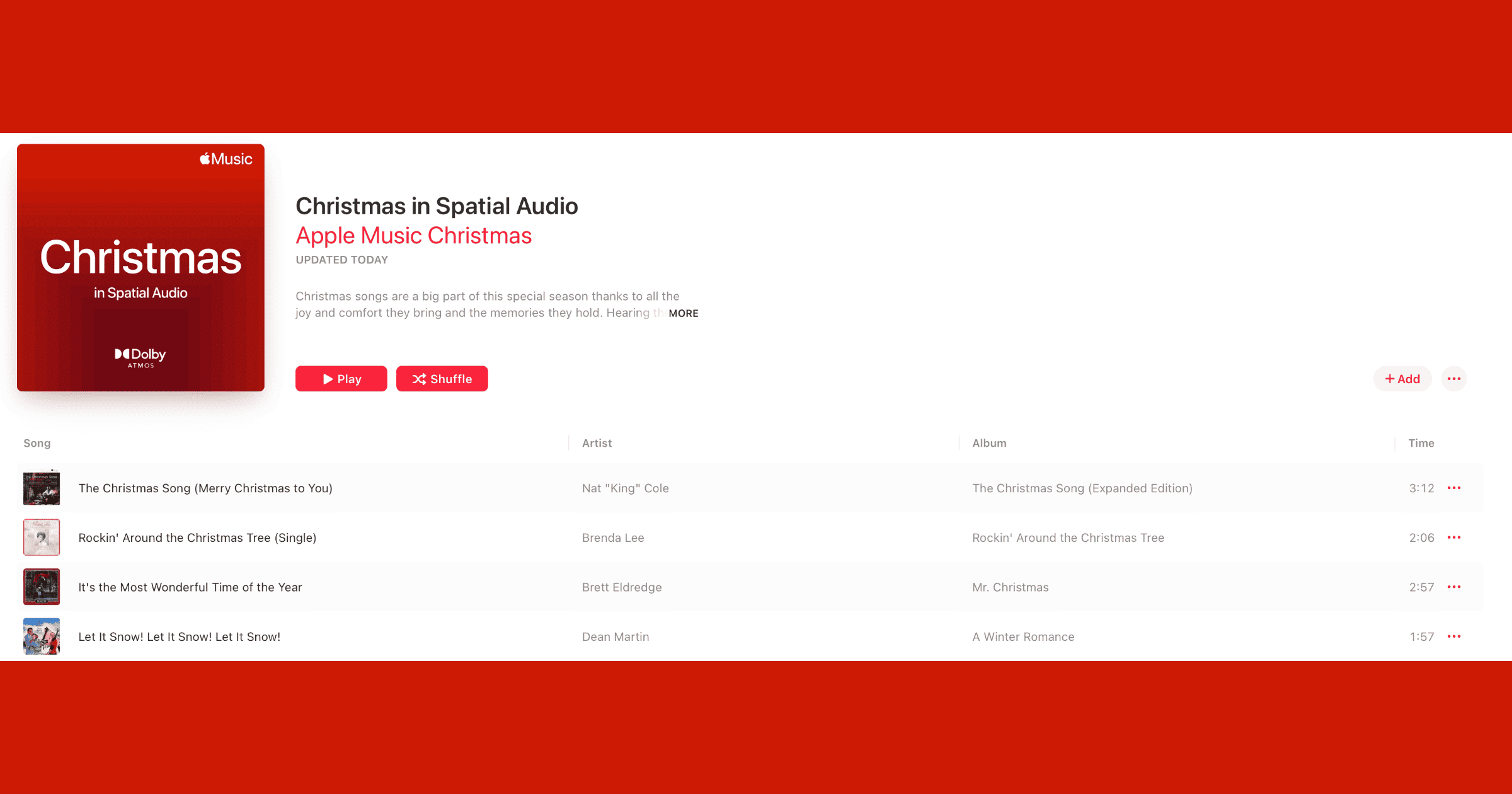 Apple Music Christmas in Spatial Audio Playlist The Mac Observer