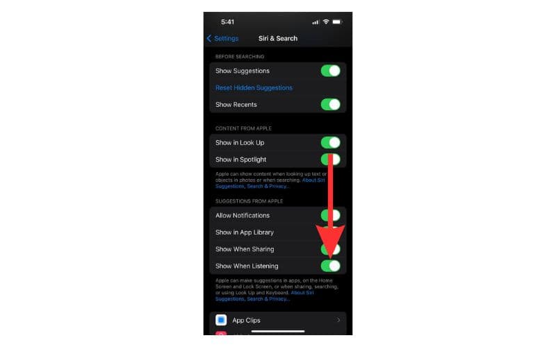 Reset Siri Suggestions in iPhone