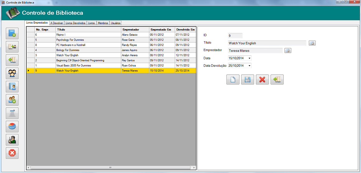 VB Sistema para controle de Biblioteca