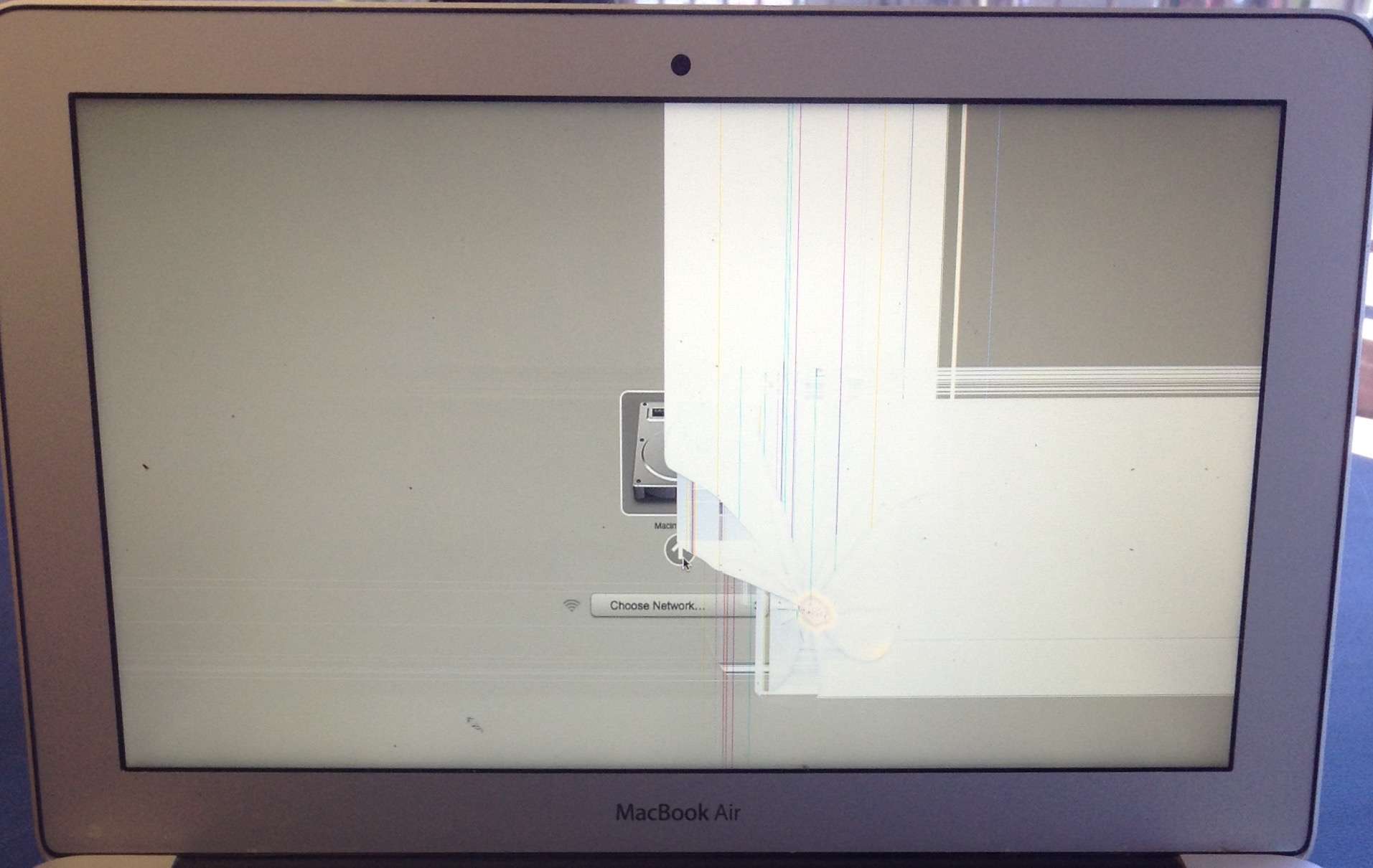 MacBook Air with broken LCD from impact to screen Mac Screen Repair
