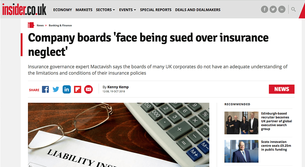 insider.co.uk Company boards ‘face being sued over insurance neglect