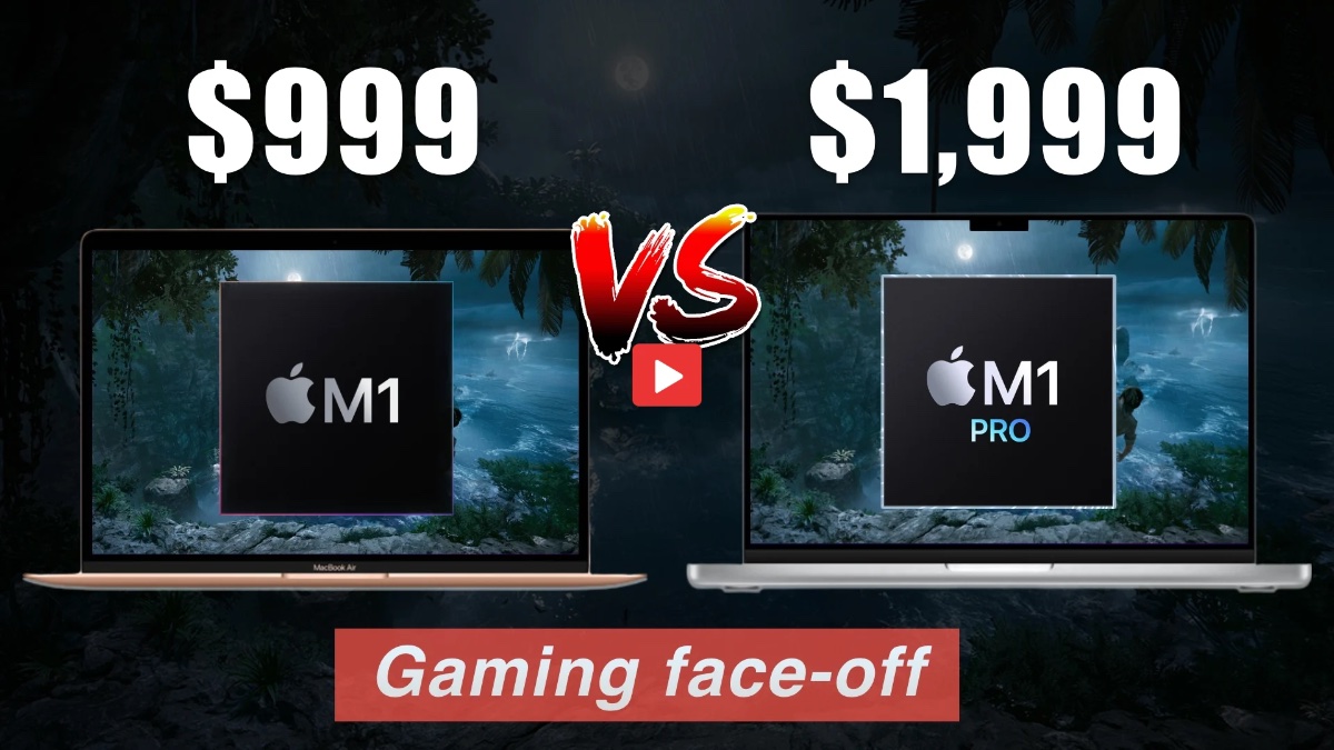 Video M1 Pro MacBook Pro vs M1 MacBook Air at gaming