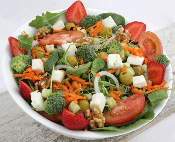 Ensalada tamaño grande (2 bases + 5 toppings +salsa) Madame Salade