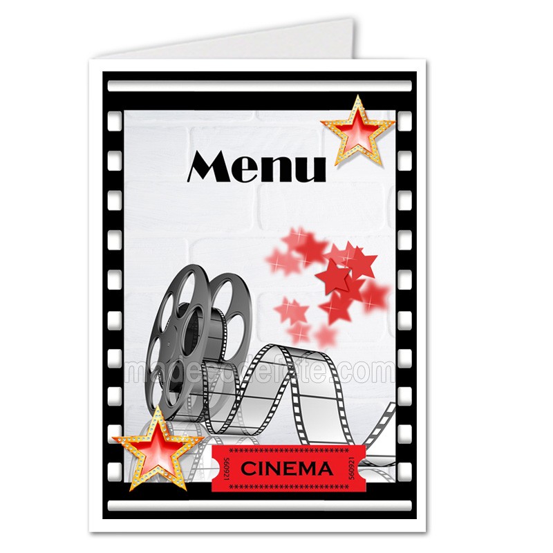Menu thème cinema pellicule