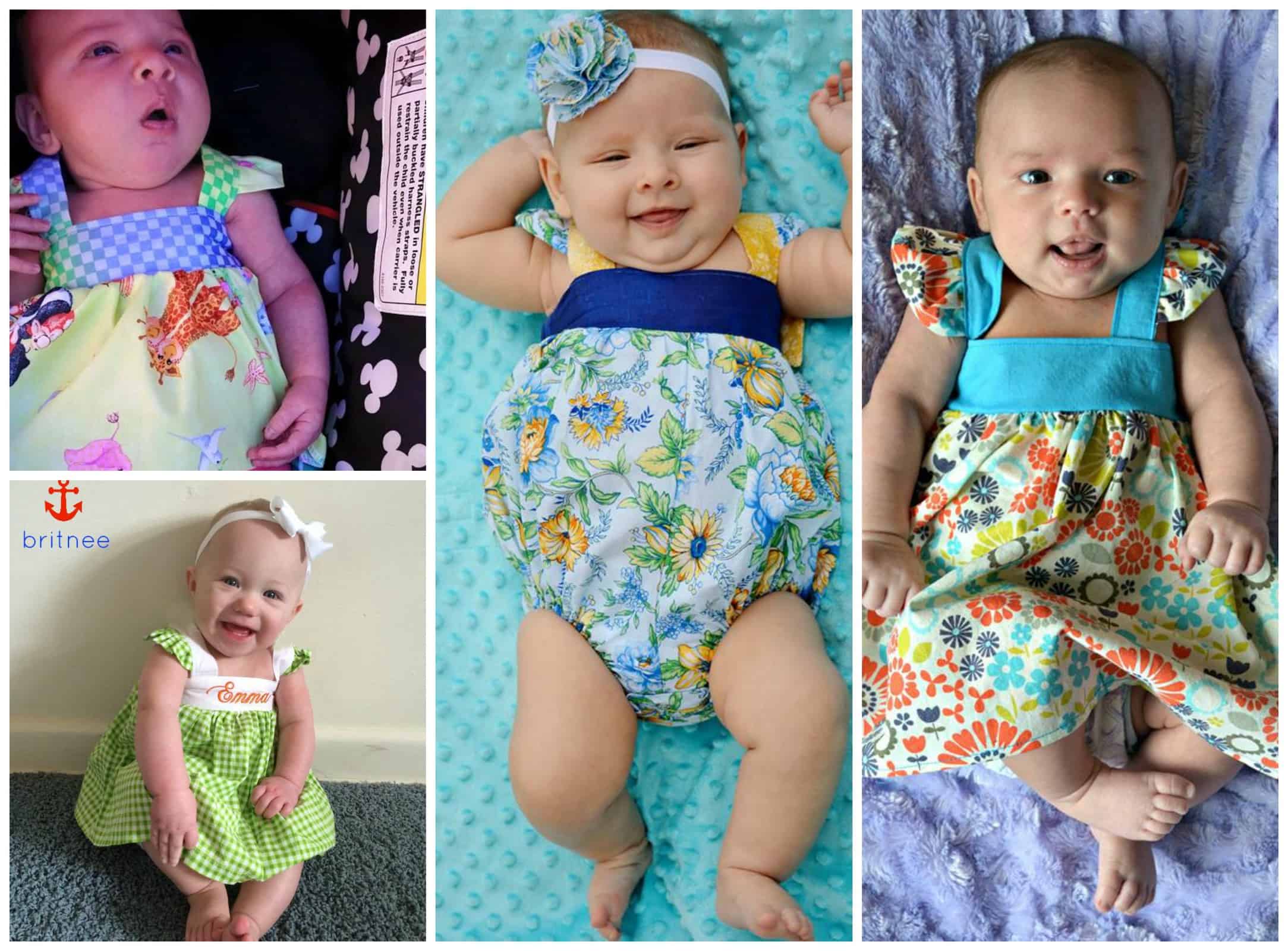 BABY Molly bubble romper, dress, top and bloomer