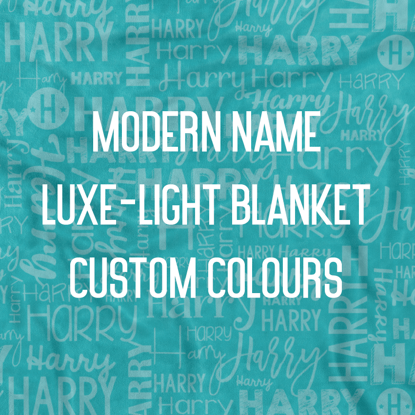 Modern Name LuxeLight Blanket (Custom Colour)