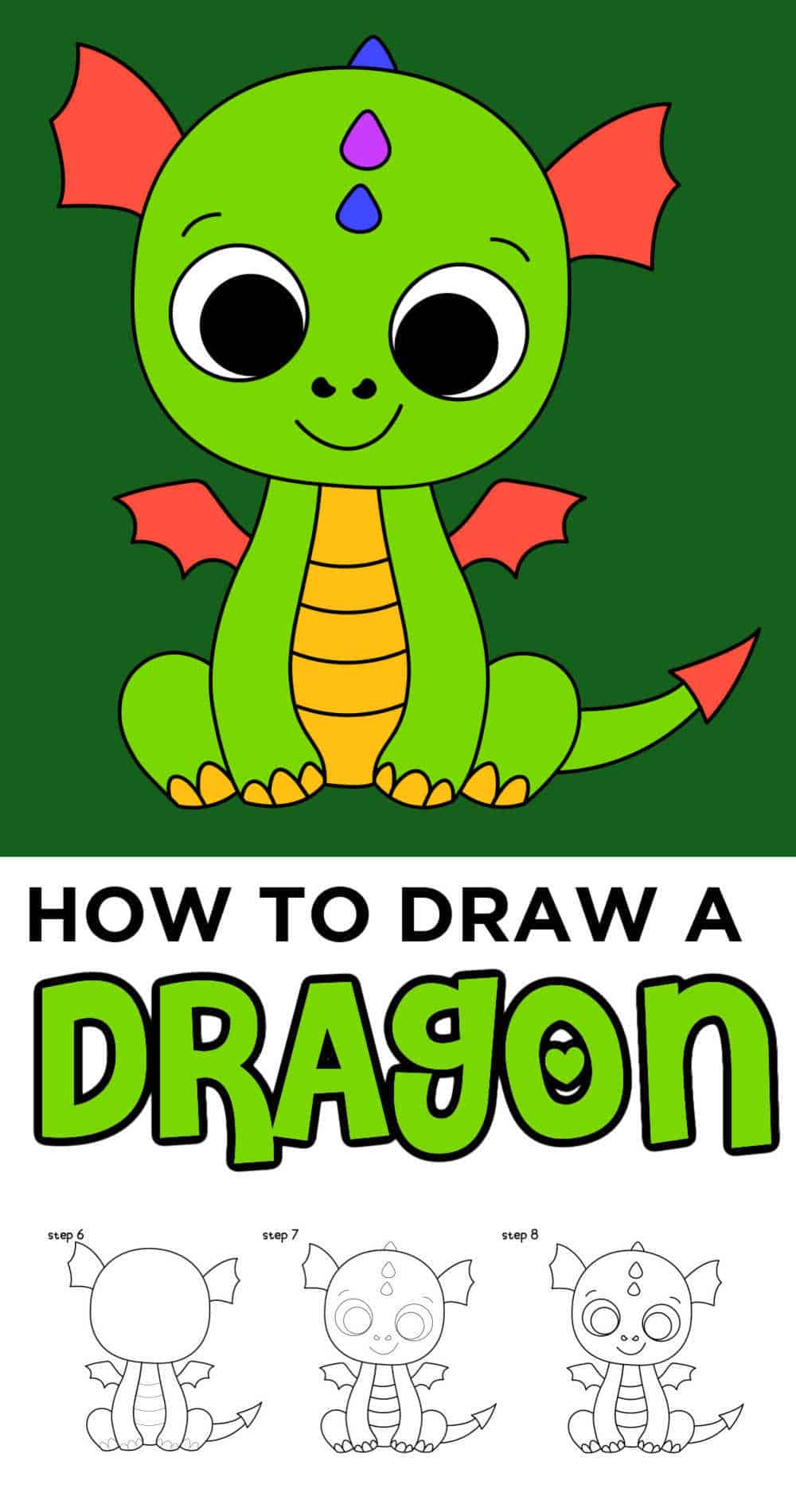 Cute Khow to Draw a Dragon Step by Step Easy Casey Difeent