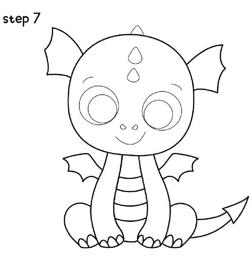 How To Draw A Cute Dragon Step By Step