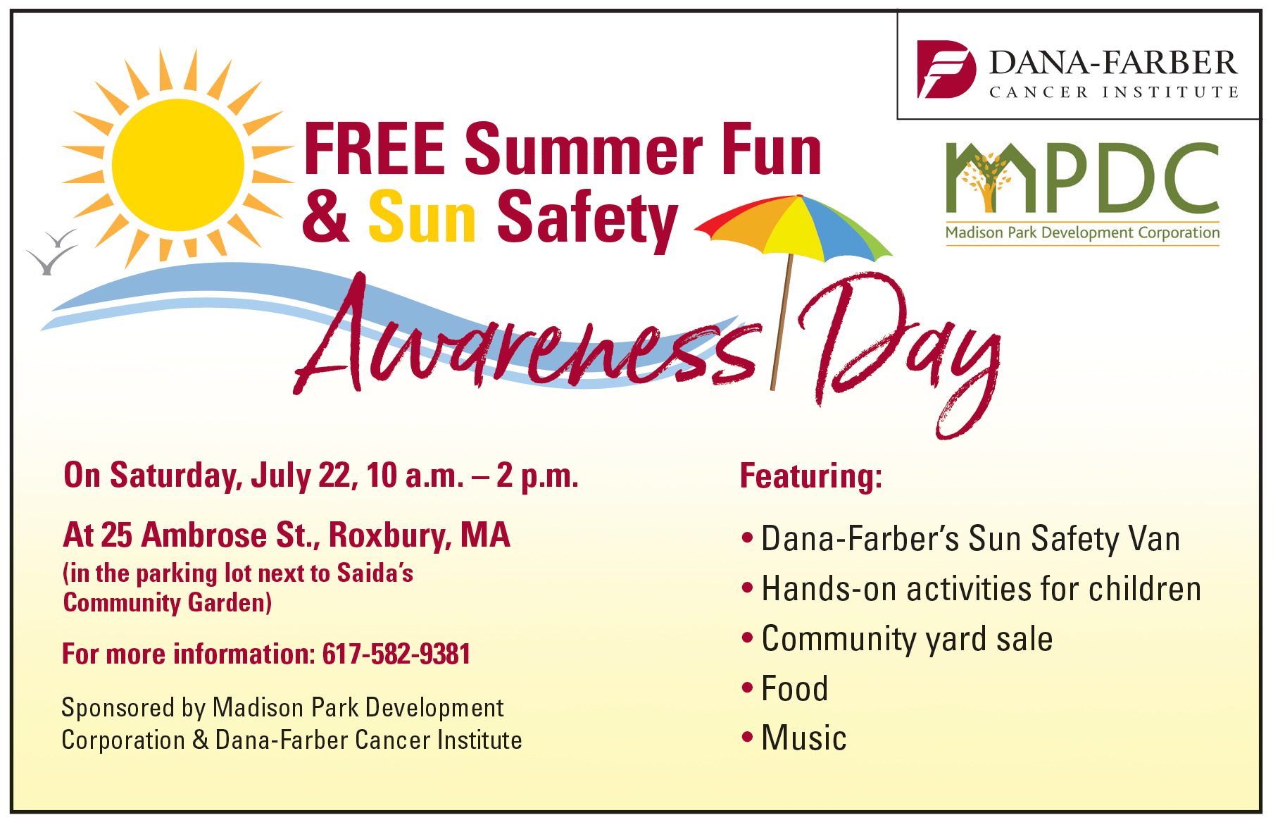 Summer Fun & Sun Safety Awareness Day Madison Park Development