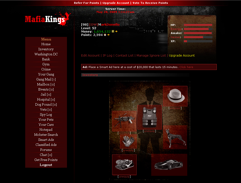 MafiaKings Free Mafia Browser Based Game