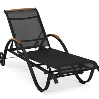 solsängar med hjul Solsäng Nydala Hjul Svart/Teak - Magasin 136 - Hela Ölands Varuhus