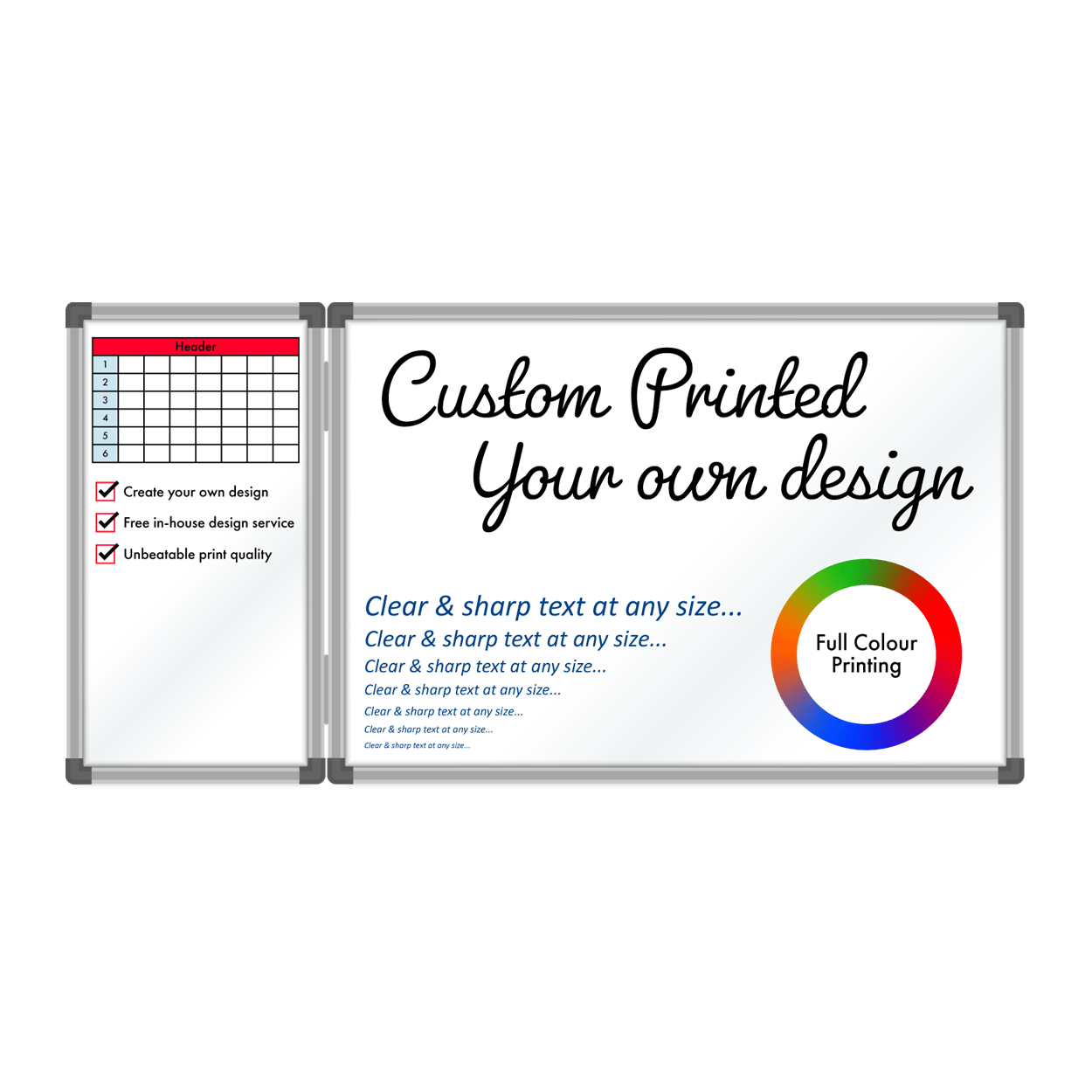 Custom Printed Mini Winged Whiteboards Magiboards