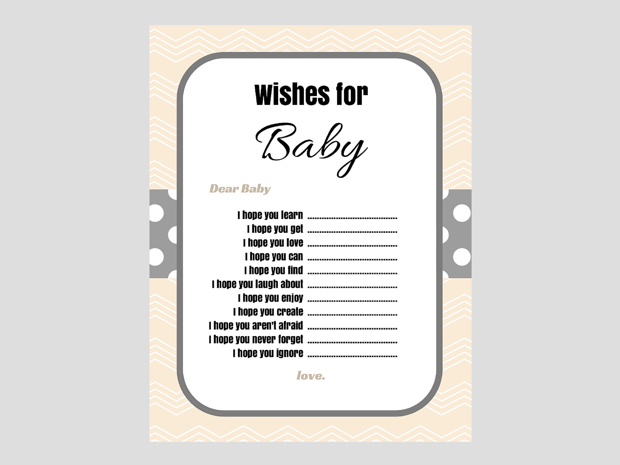 Wishes for Baby 3 Designs - Magical Printable
