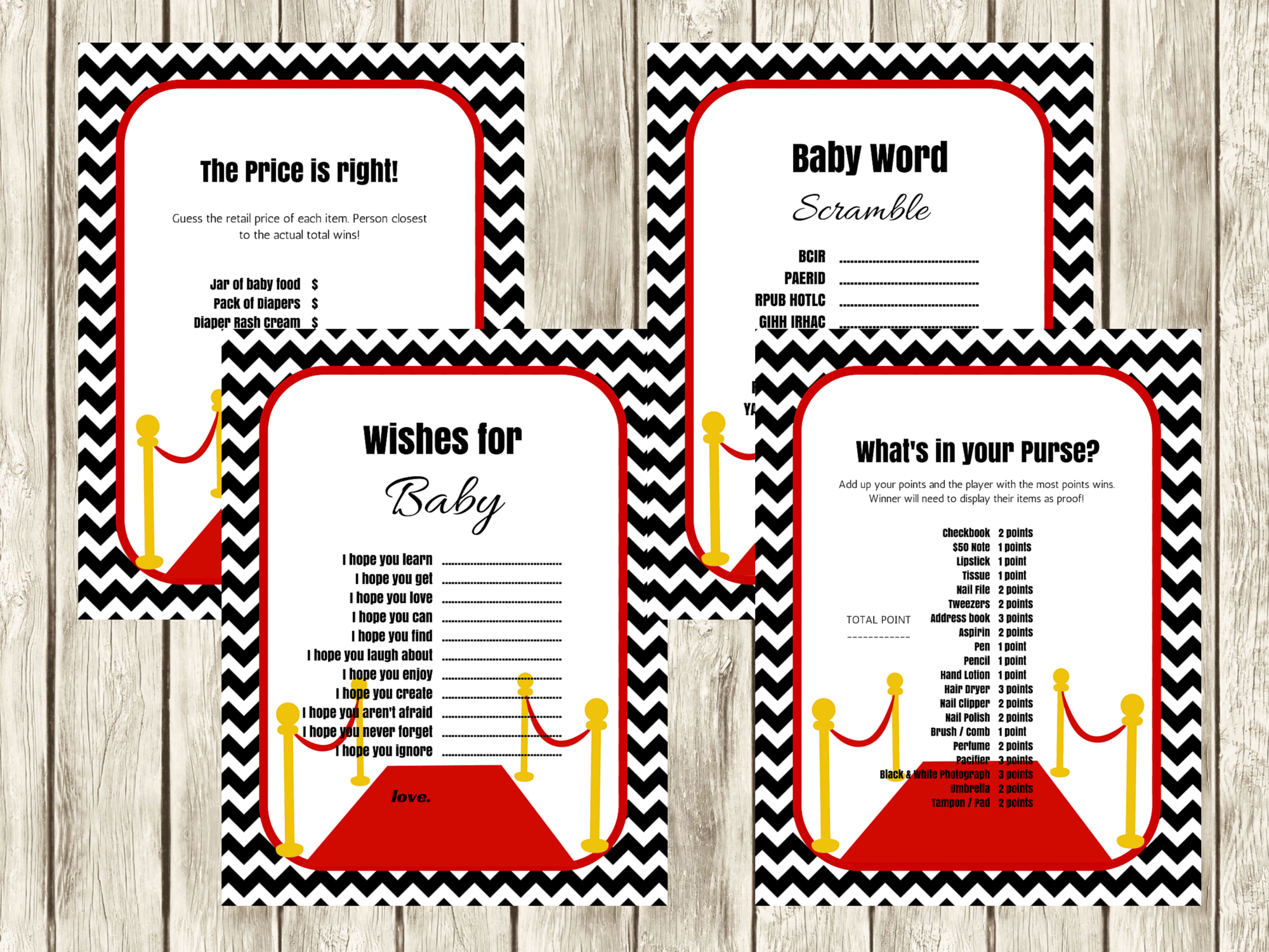 Hollywood Baby Shower Games Magical Printable